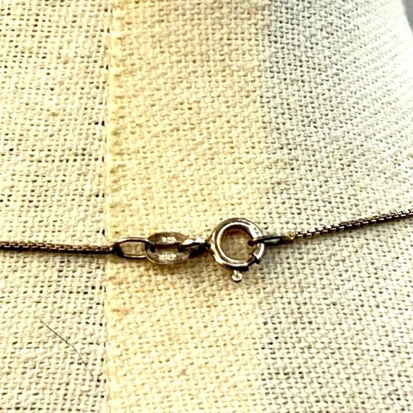 Italian 925 Sterling Necklace With Sterling Cubic Zirconia Solitaire Pendant. - Picture 6 of 10